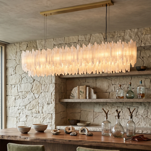 Montfaucon Linear Chandelier - Rustic Organic Soul Linear Light for Stone Interiors | HoaiLamp