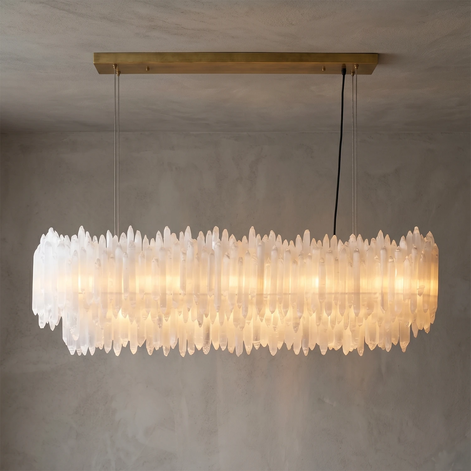 Montfaucon Linear Chandelier - Luxury Brass Profile for Modern Kitchen Island Lighting | HoaiLamp