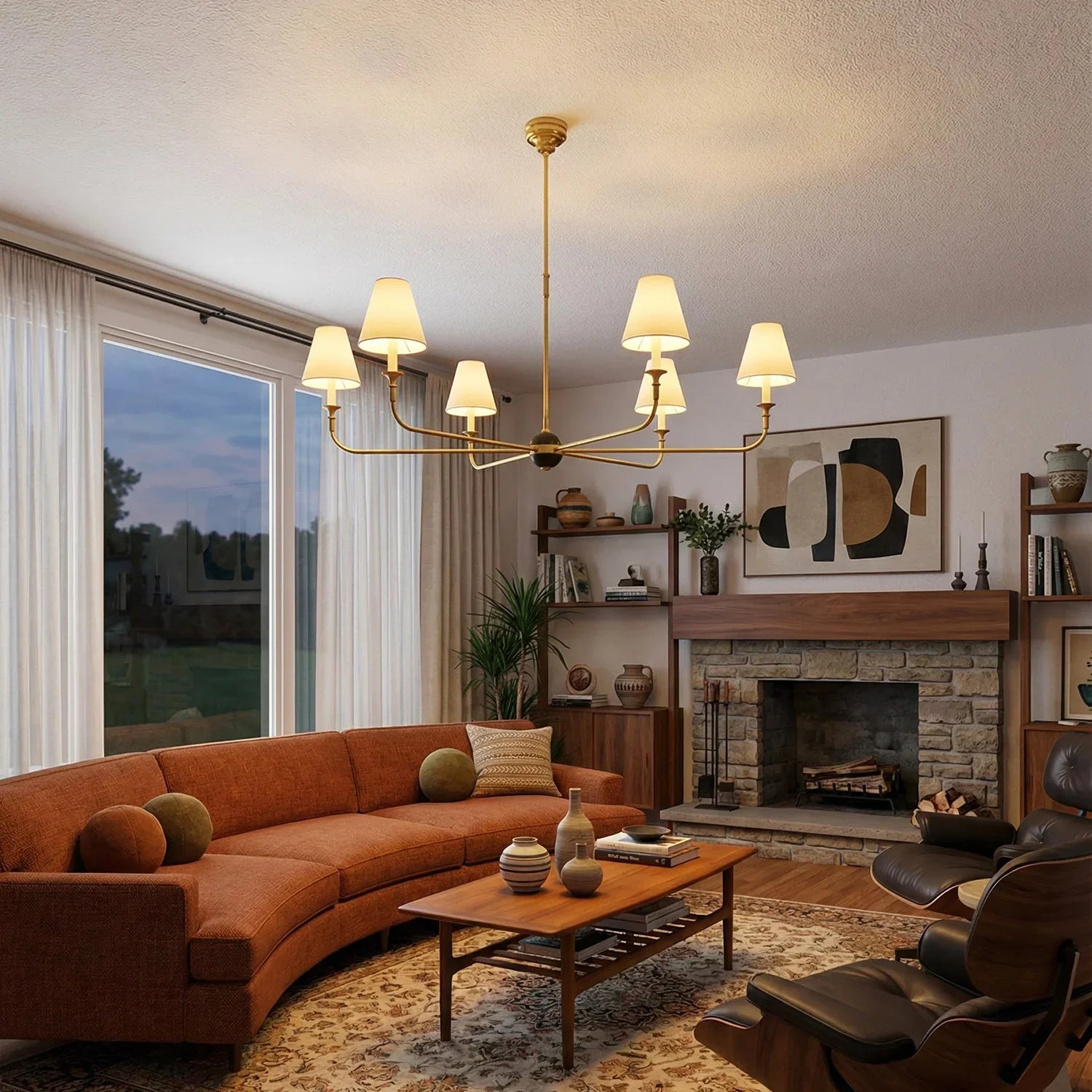 Grande Multi Arm Conical Chandelier