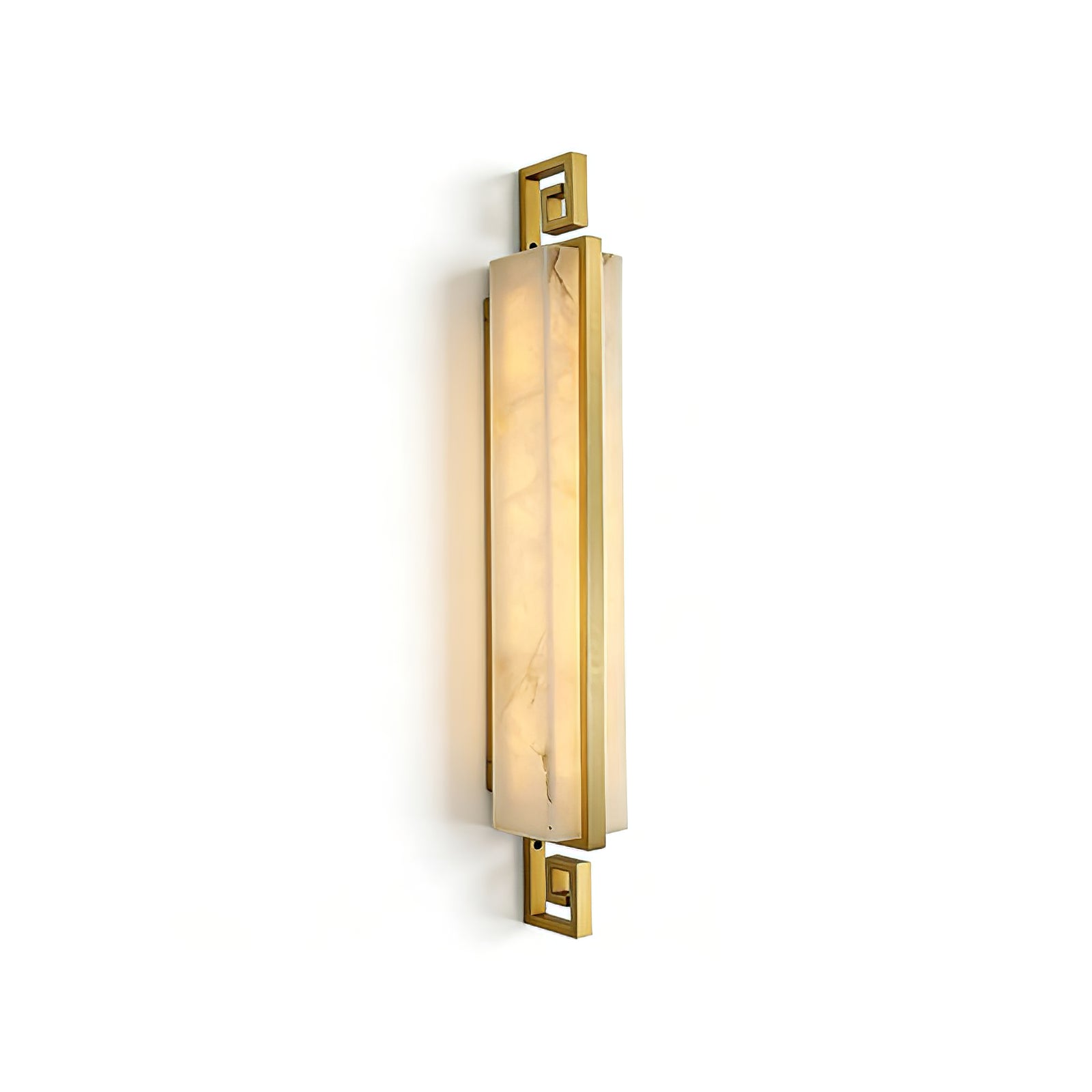 Sleek Alabaster Brass Wall Light - Classic Brushed Brass Finish Isolated White Background | HoaiLamp