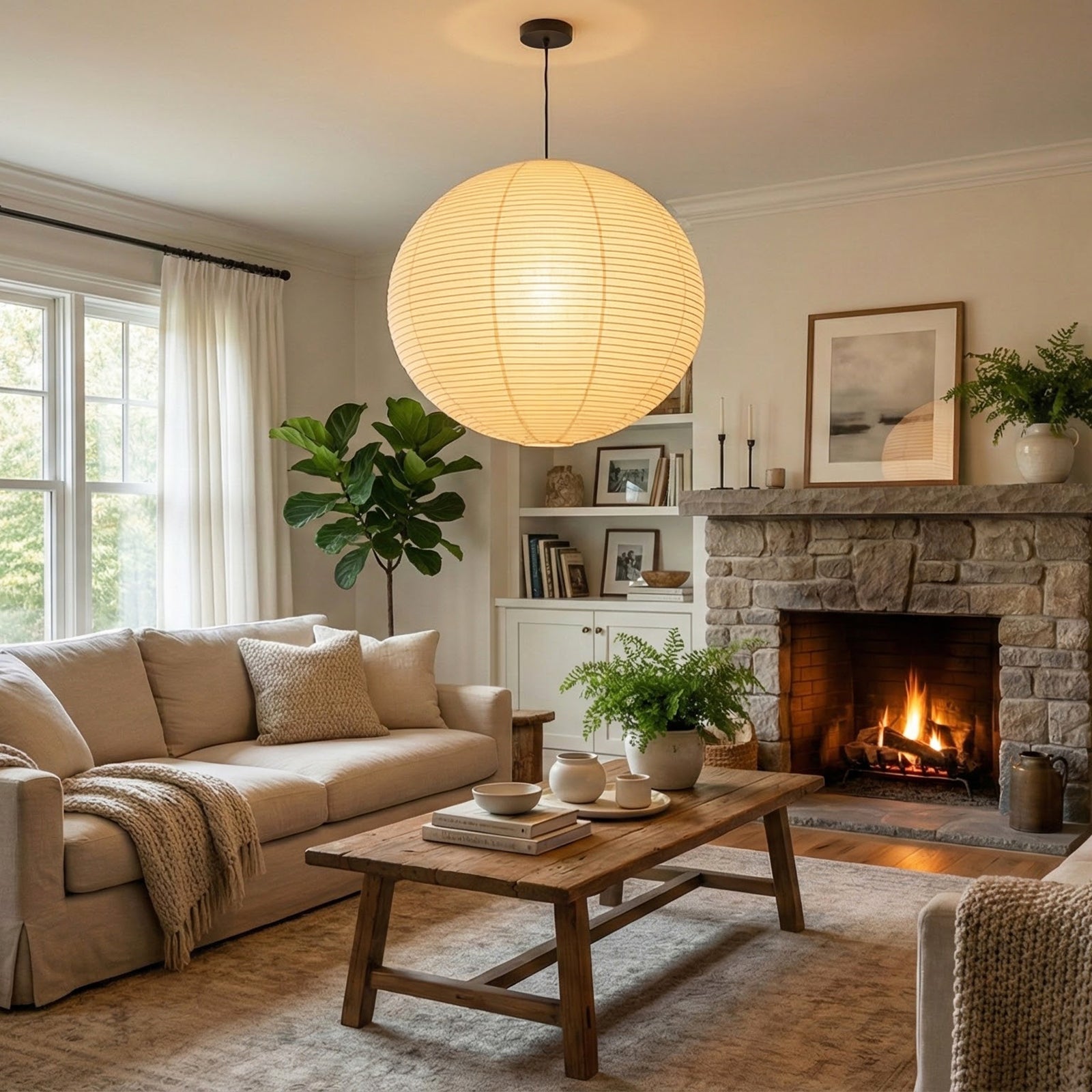 Spherical A Series Paper Pendant Light