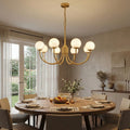 Spherical Alabaster Multi Head Chandelier