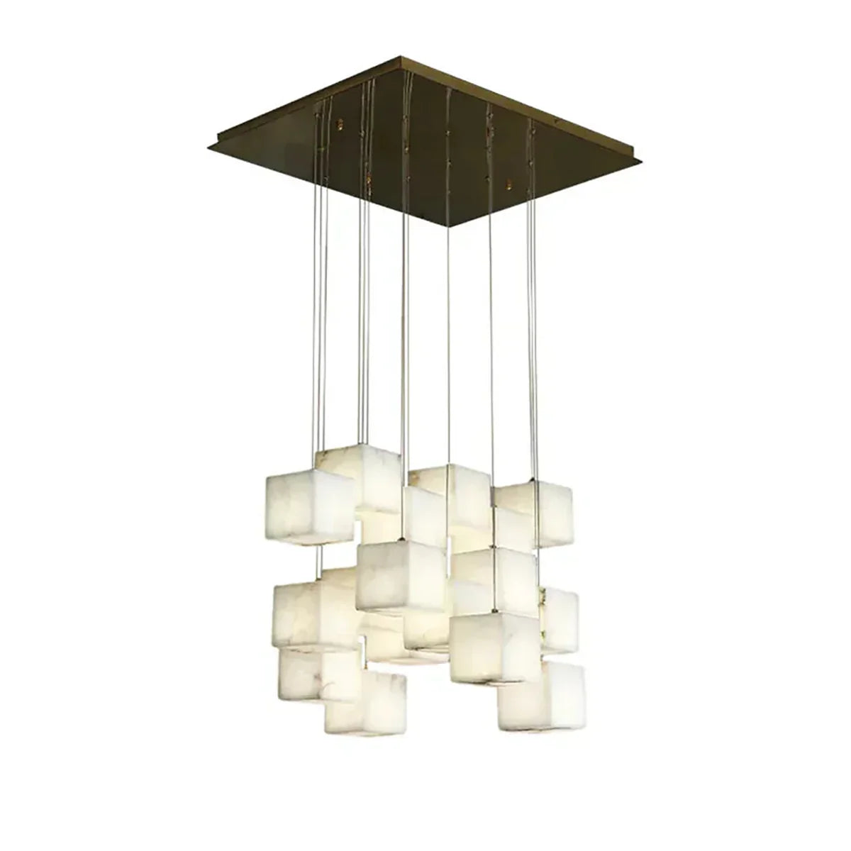 Square Alabaster Box Chandelier