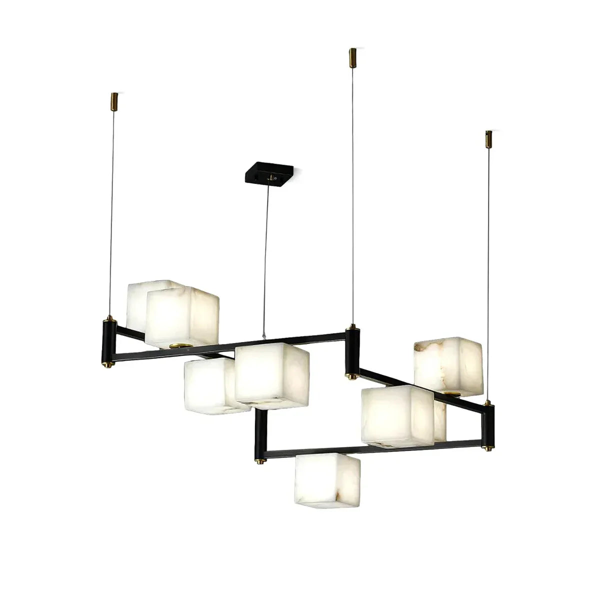 Square Alabaster Box Chandelier