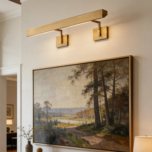 Talbot Soft-Glow Picture Light - Antique Brass Oversized Artwork Lighting | HoaiLamp