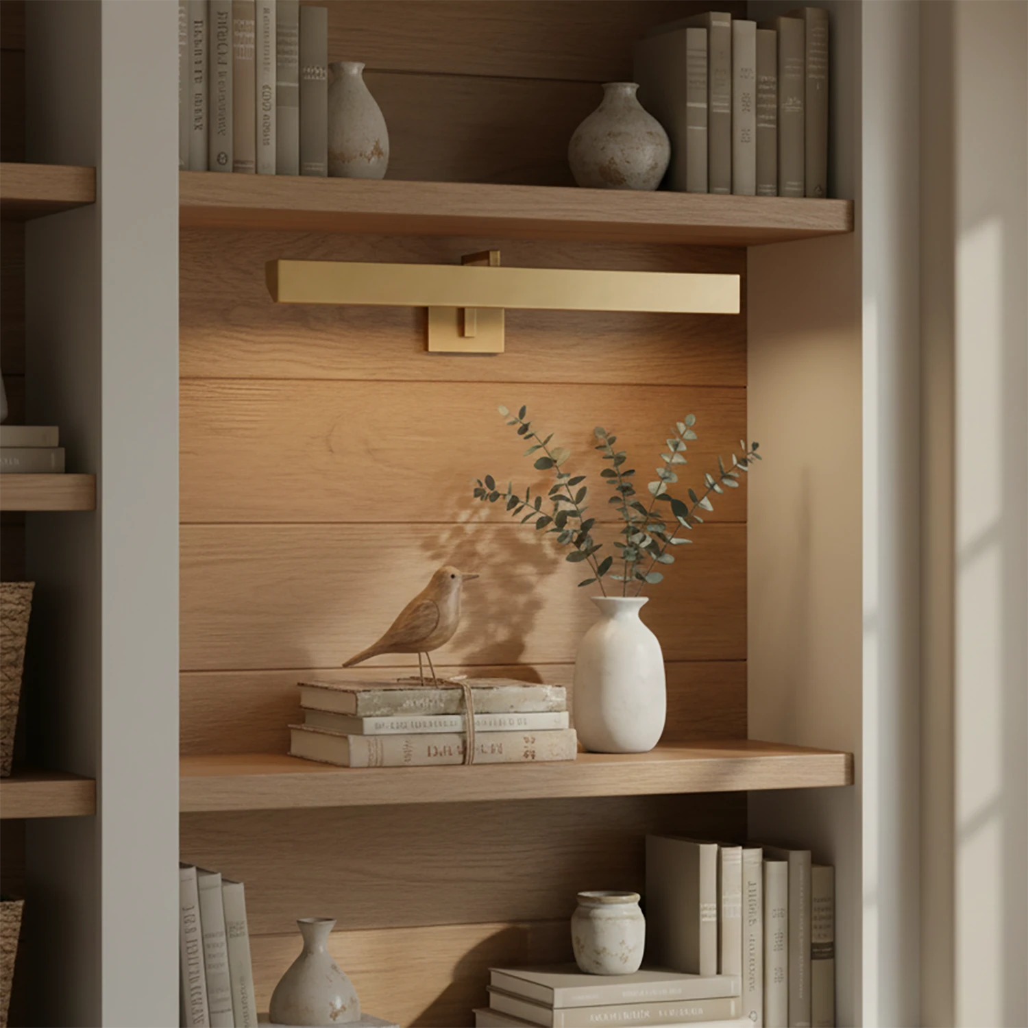 Talbot Soft-Glow Picture Light - Recessed Bookshelf Library Display LED | HoaiLamp