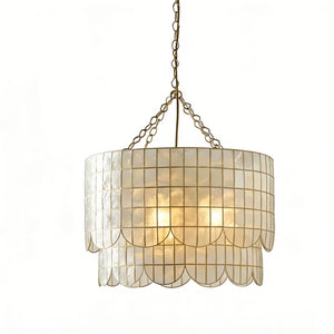 Tiered Capiz Wavecrest Chandelier - Triple-tiered Studio Silhouette | HoaiLamp