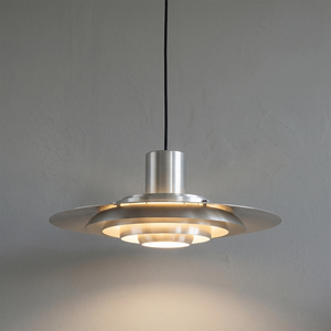 Tiered Dish-Shaped Disc Pendant - Brushed Nickel Contemporary Ambient Light | HoaiLamp