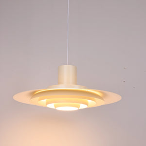 Tiered Dish-Shaped Disc Pendant - Warm Ivory Soft Diffusion Glow | HoaiLamp