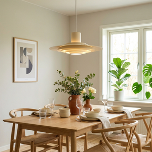 Tiered Dish-Shaped Disc Pendant Light - Chrome Silver Industrial Sleek Hallway Illumination | HoaiLamp