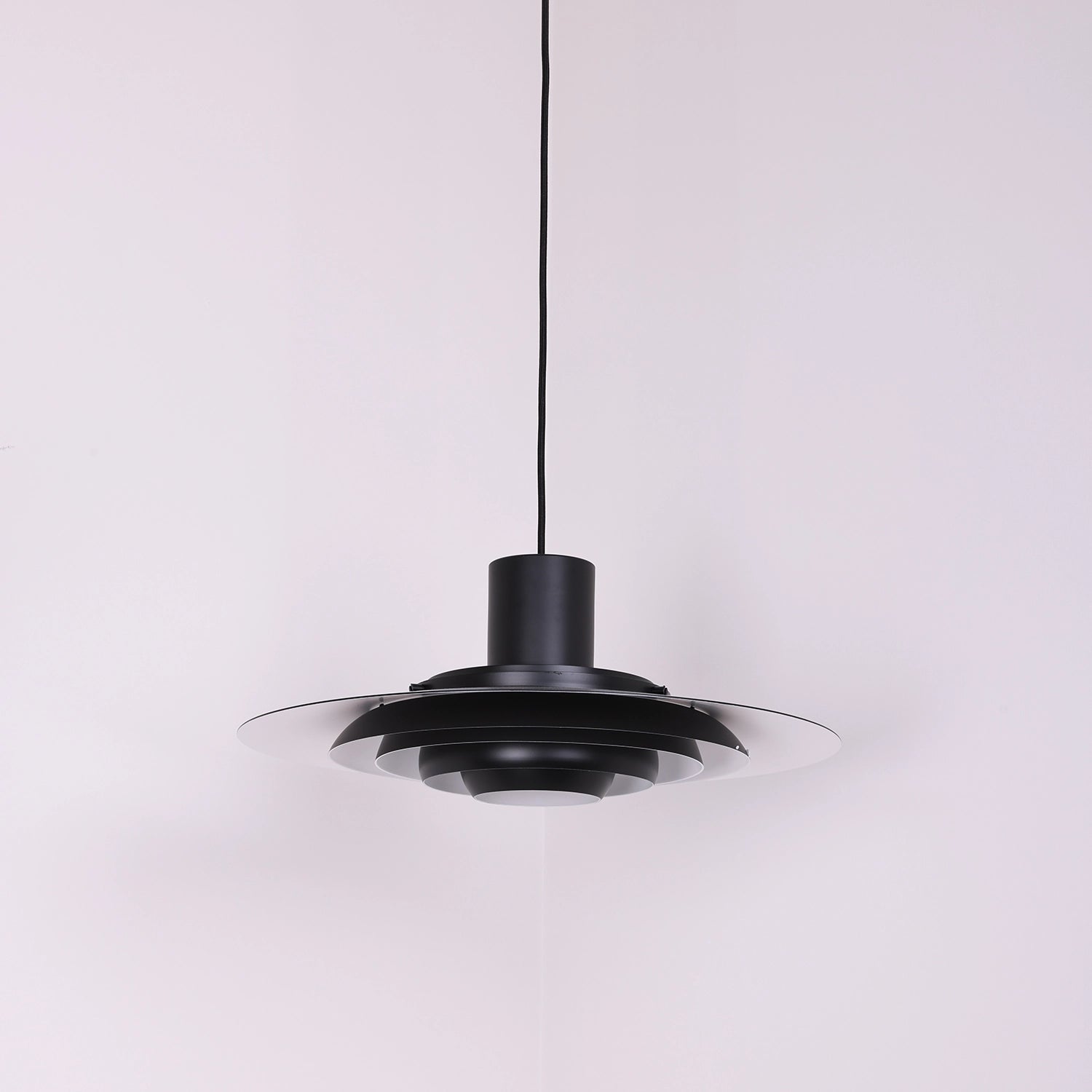 Tiered Dish-Shaped Disc Pendant - Charcoal Black Compact Tiered Disc | HoaiLamp