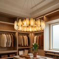 Tobacco-Hued Alabaster Chandelier - Luxury Walk-In Closet Wardrobe Dressing Room | HoaiLamp
