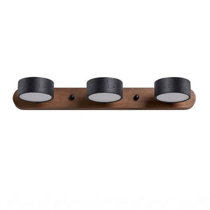 Travertine Duo Wood Wall Light - Black Travertine 3 Light Illuminated Glow | HoaiLamp