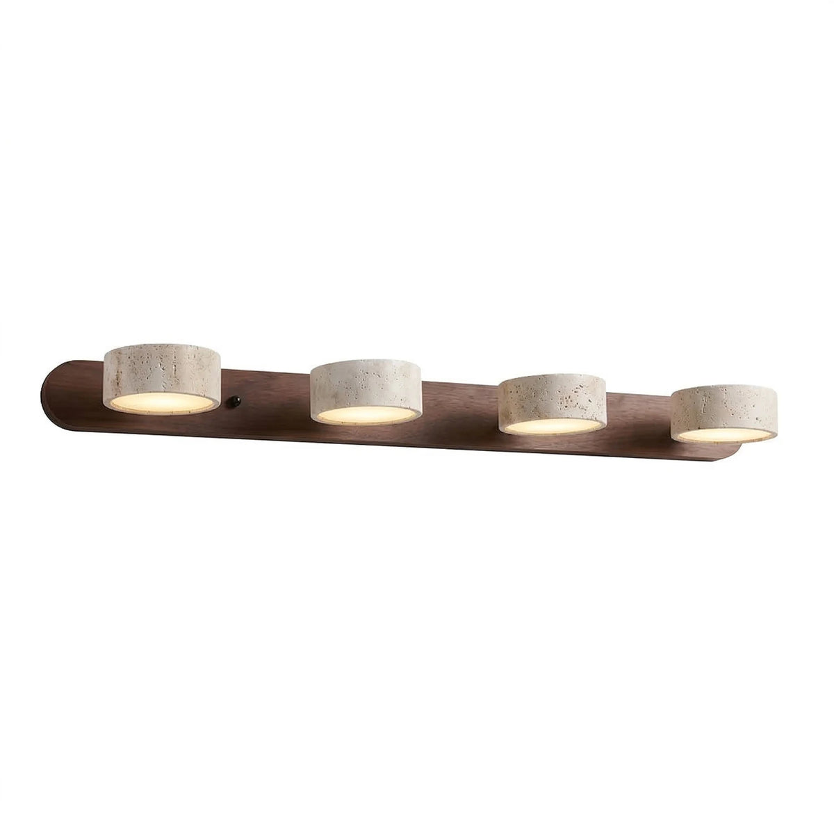 Travertine Duo Wood Wall Light - Walnut Travertine 4 Light Illuminated Glow | HoaiLamp