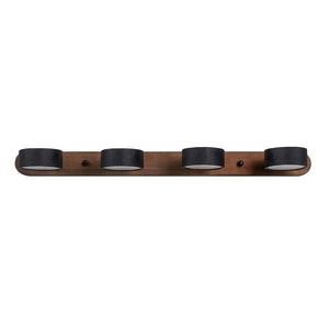 Travertine Duo Wood Wall Light - Black Travertine 4 Light Illuminated Glow | HoaiLamp