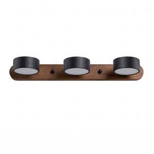 Travertine Duo Wood Wall Light - Dark Walnut Black 3 Light White Background | HoaiLamp