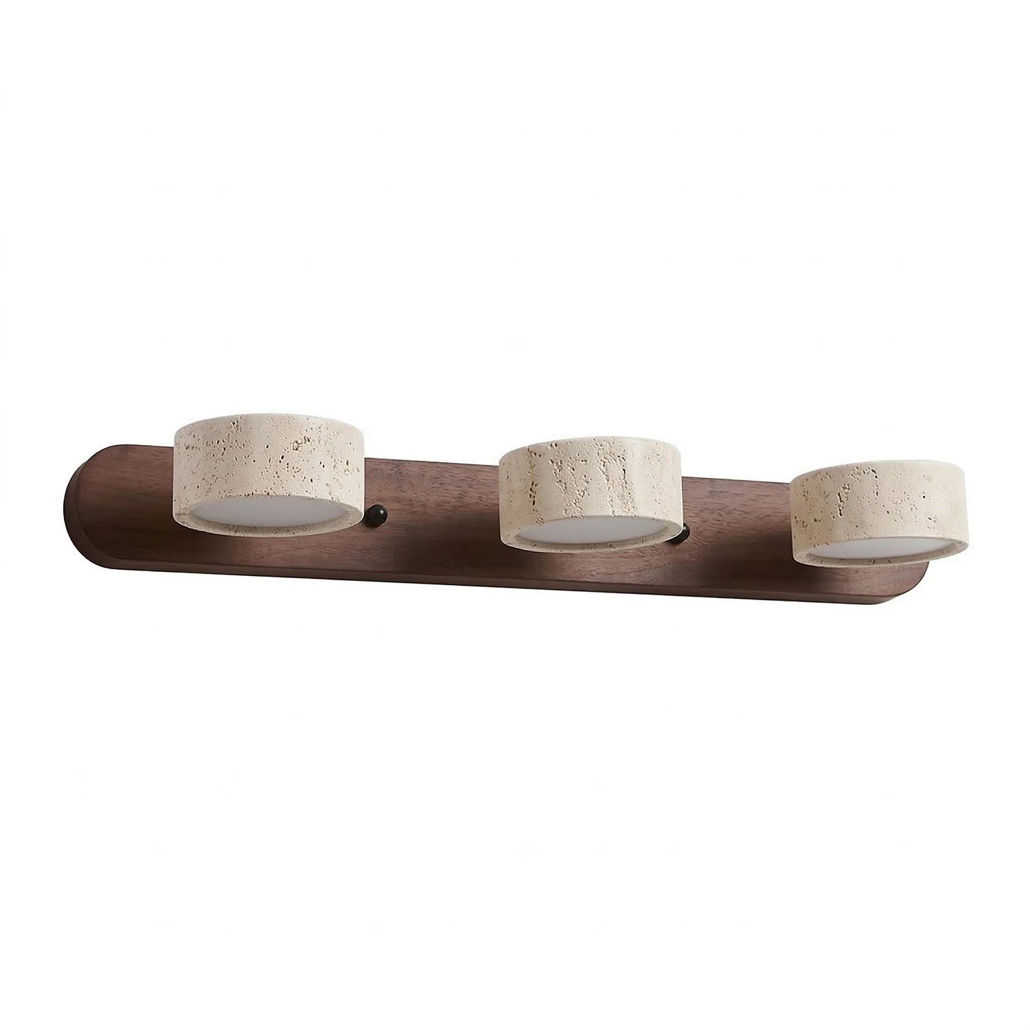 Travertine Duo Wood Wall Light - Dark Walnut Travertine 3 Light White Background | HoaiLamp