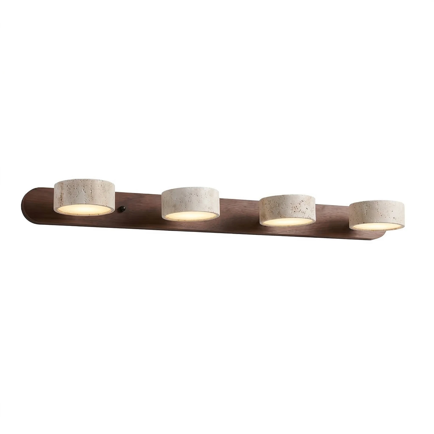 Travertine Duo Wood Wall Light - Dark Walnut Travertine 4 Light White Background | HoaiLamp