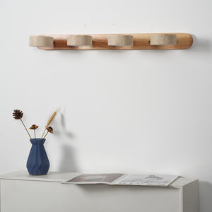 Travertine Duo Wood Wall Light - Travertine Stone Shade & Brass Pivot Mechanism Macro | HoaiLamp