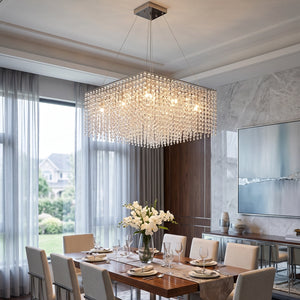 Veylin Square Crystal Cascade Chandelier - view 8 | Hoailamp
