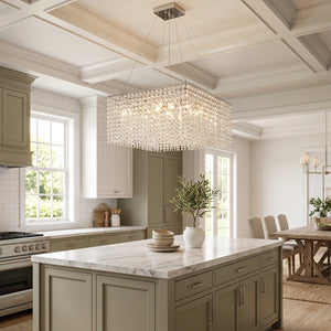 Veylin Square Crystal Cascade Chandelier - view 9 | Hoailamp