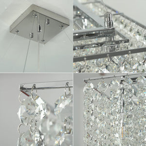 Veylin Square Crystal Cascade Chandelier - view 11 | Hoailamp
