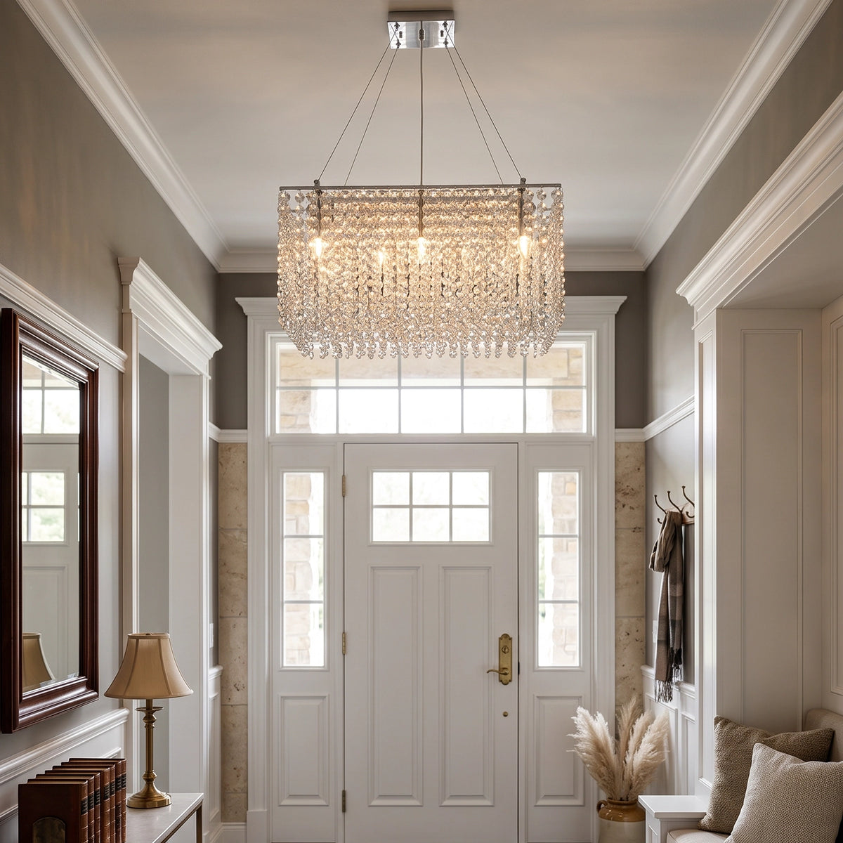 Veylin Square Crystal Cascade Chandelier | Hoailamp