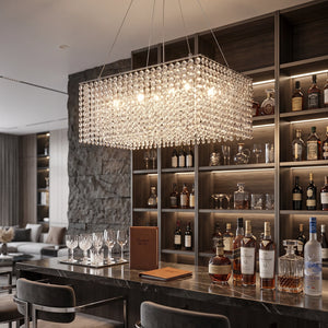Veylin Square Crystal Cascade Chandelier - view 3 | Hoailamp