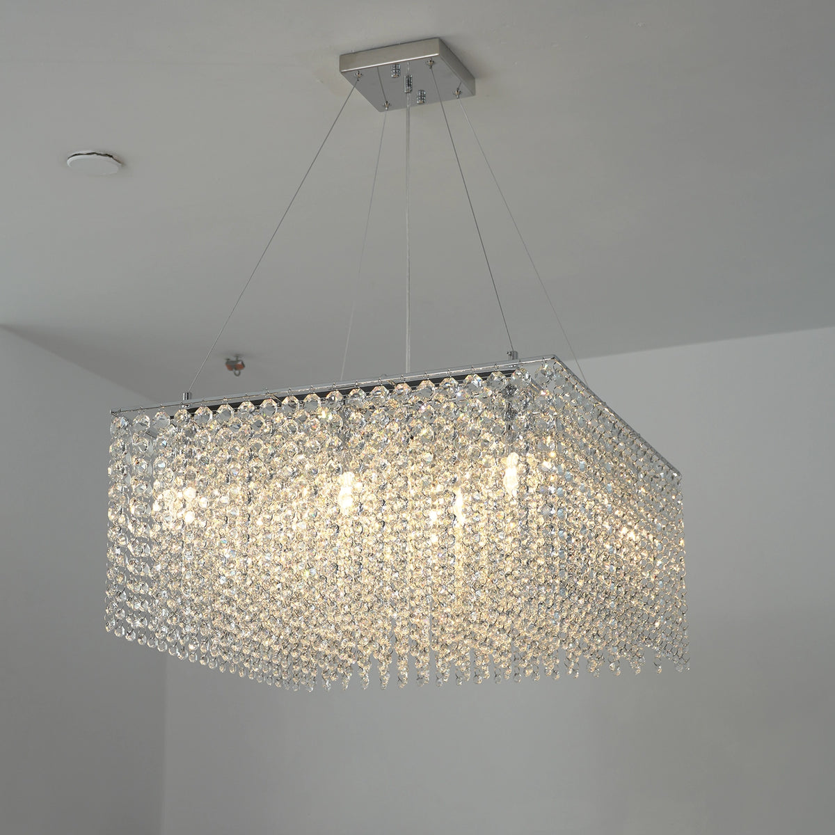 Veylin Square Crystal Cascade Chandelier - view 15 | Hoailamp