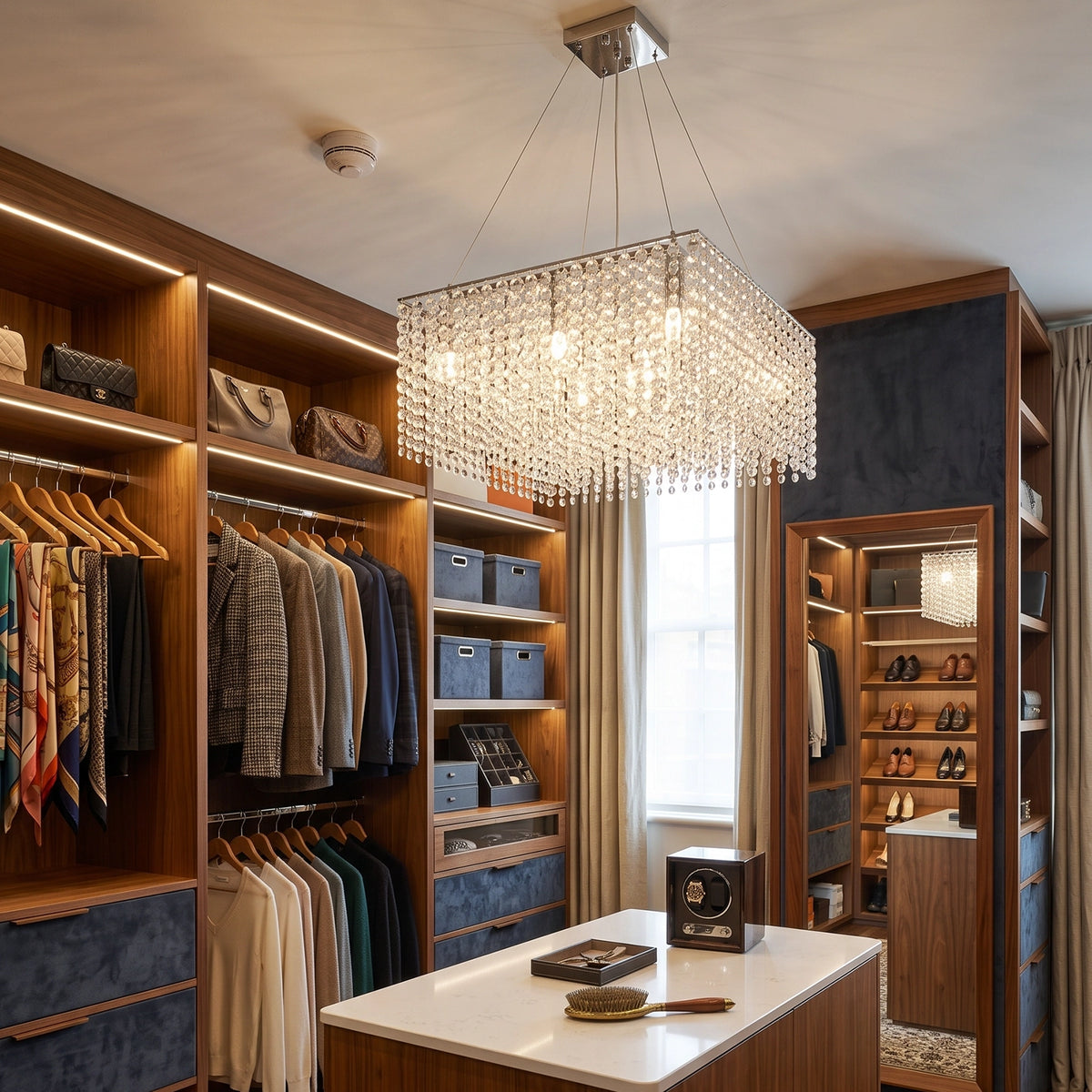 Veylin Square Crystal Cascade Chandelier - view 5 | Hoailamp