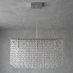 Veylin Square Crystal Cascade Chandelier - view 2 | Hoailamp