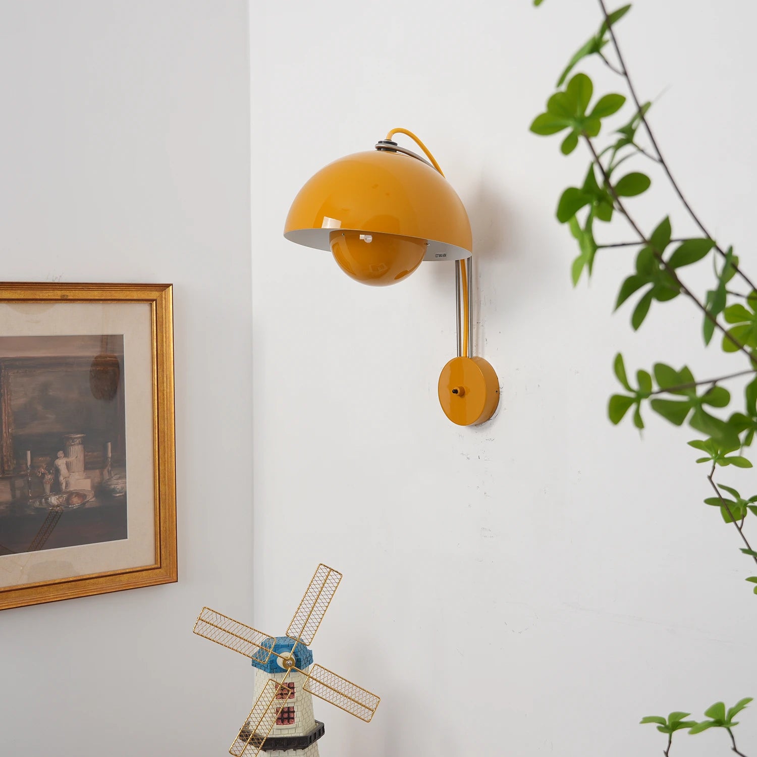 Flower Bud Wall Lamp - Mustard Yellow Pop Art Inspired Decor | HoaiLamp