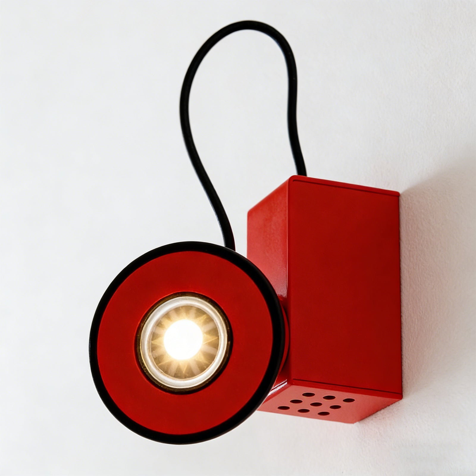 Vintage Fun Lamp - Radiant Red Geometric Portrait | HoaiLamp