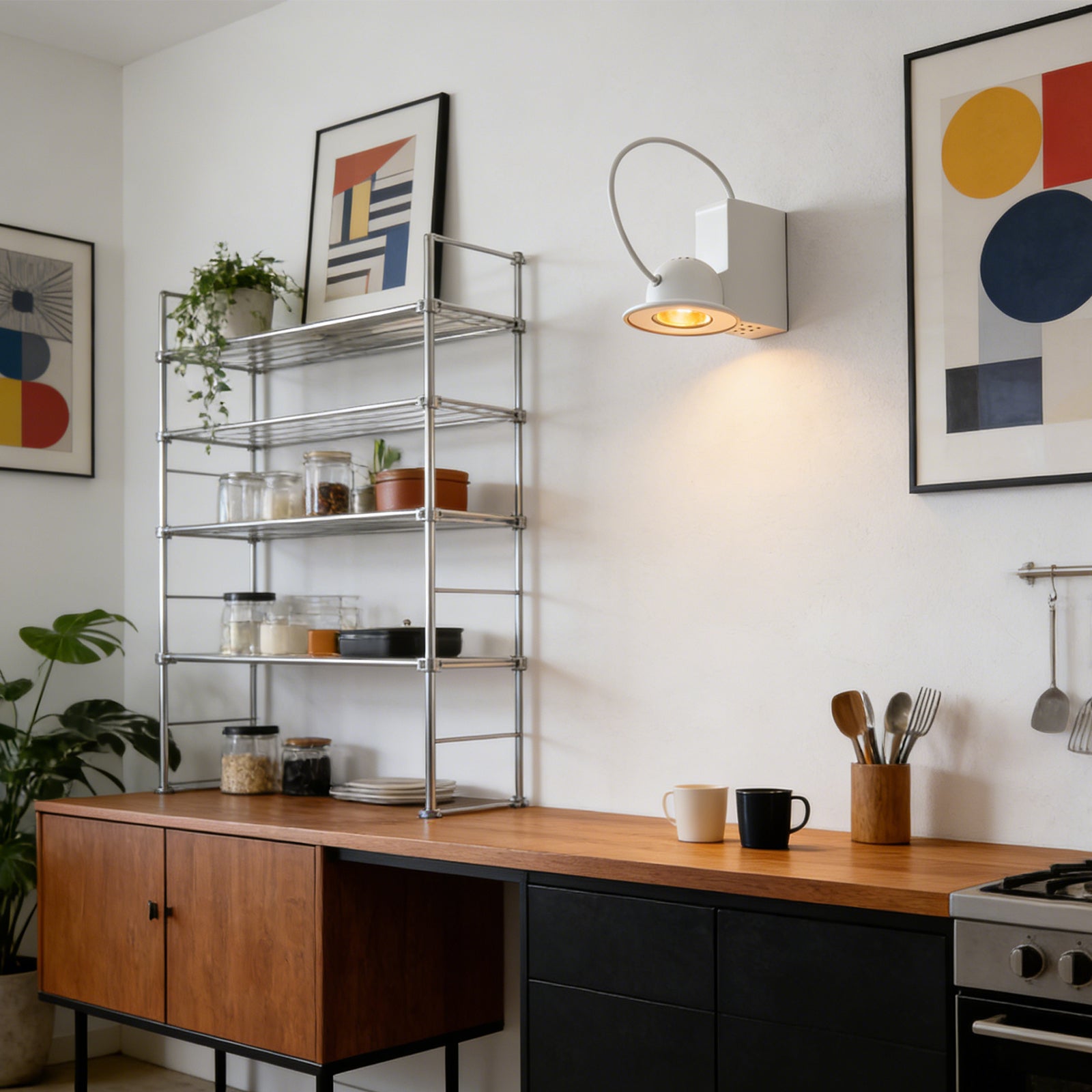 Vintage Fun Lamp - Sophisticated Walnut Bureau Scene | HoaiLamp