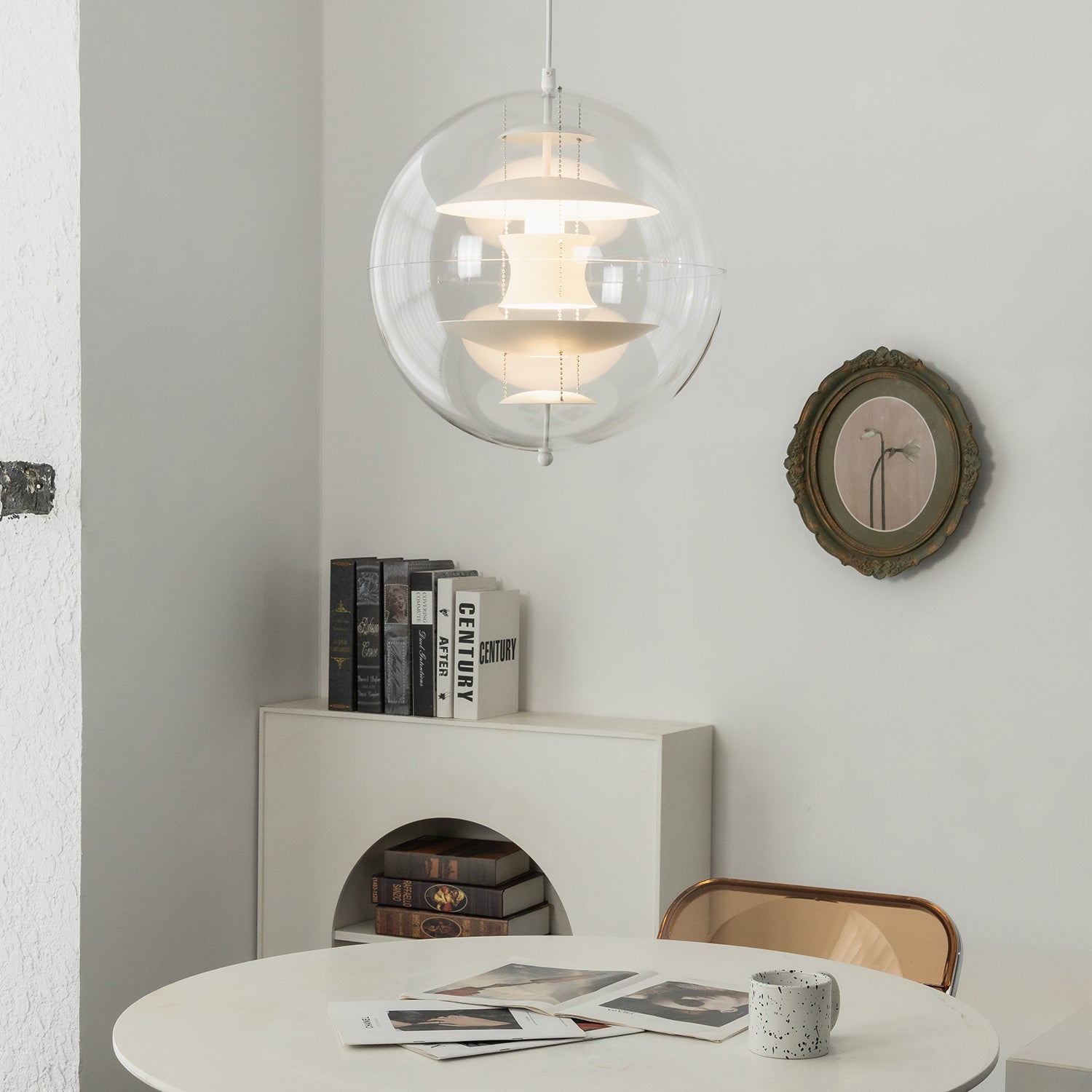 VP Globe Pendant Lamp - Cozy Cream Eatery Round Table Residential Lifestyle | HoaiLamp