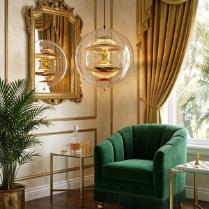 VP Globe Pendant Lamp - Luxury Retro Salon Emerald Armchair Ornate Gilt Mirror | HoaiLamp