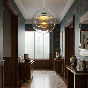 VP Globe Pendant Lamp - Retro Dark Teal Corridor Antique Credenza Accent Lighting | HoaiLamp