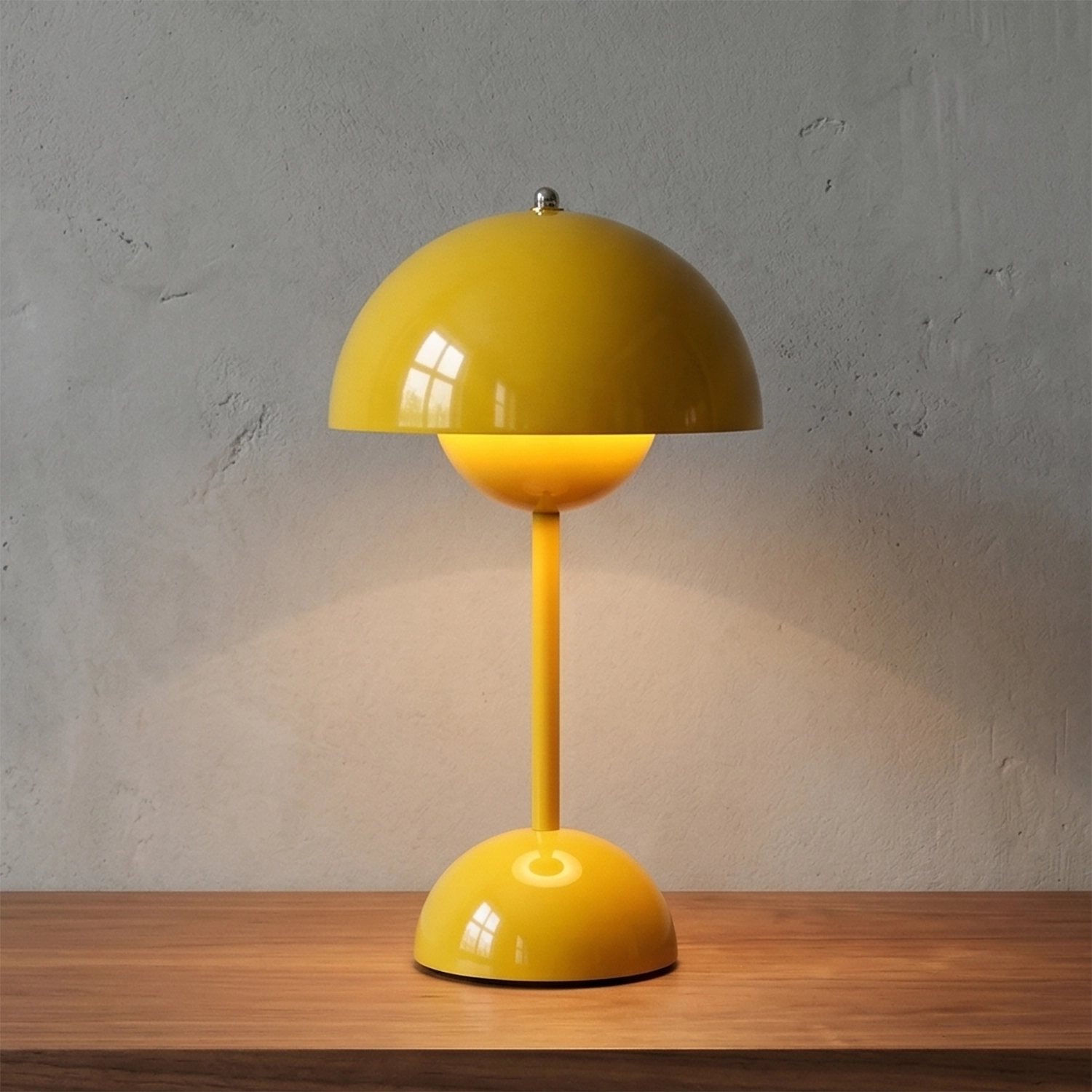 vp3 Table Lamp - Vibrant Mustard Yellow Mid-Century Wooden Desk Glow | HoaiLamp