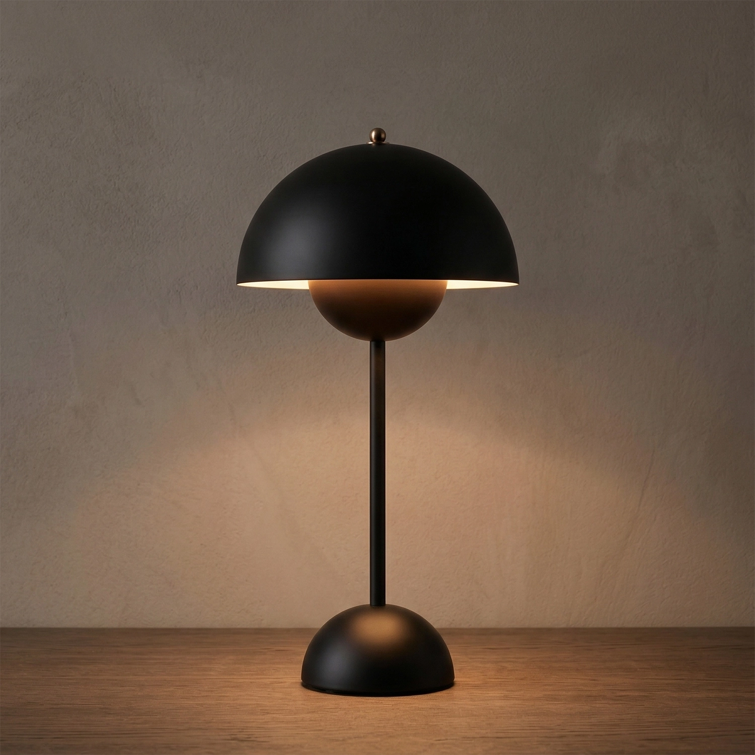 vp3 Table Lamp - Matte Charcoal Black Cozy Bottom-Lit Wooden Desk | HoaiLamp
