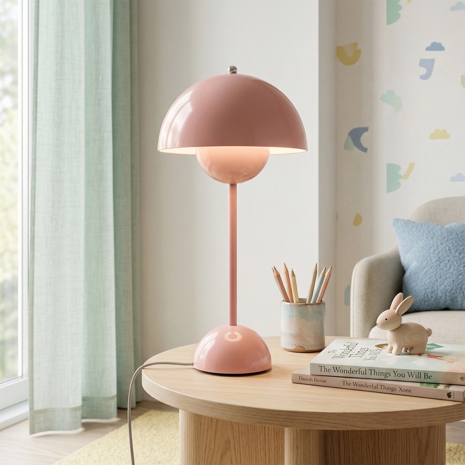 vp3 Table Lamp - Pastel Sakura Pink Playful Kids Room Nursery Decor | HoaiLamp