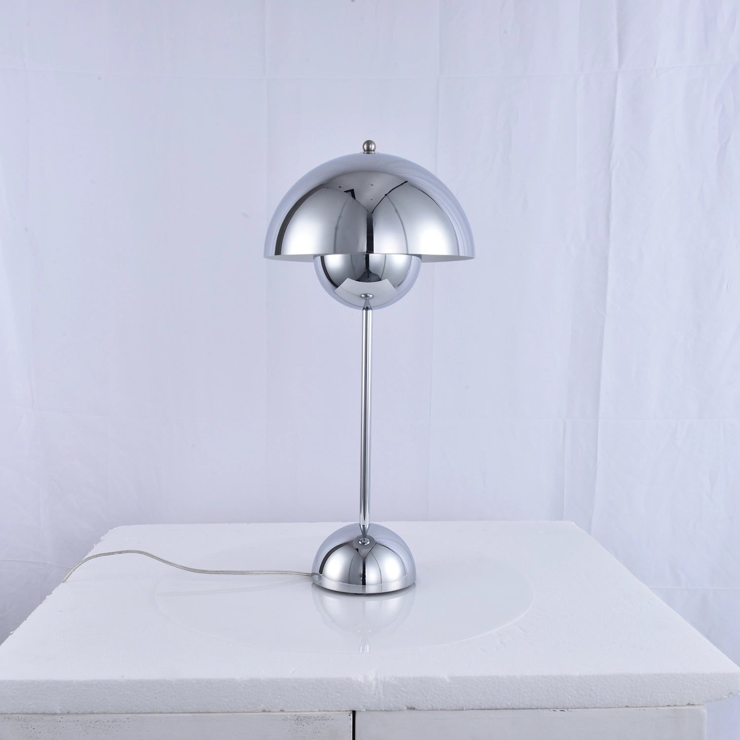 vp3 Table Lamp - Glossy Chrome Silver Modern Metallic Studio SKU | HoaiLamp