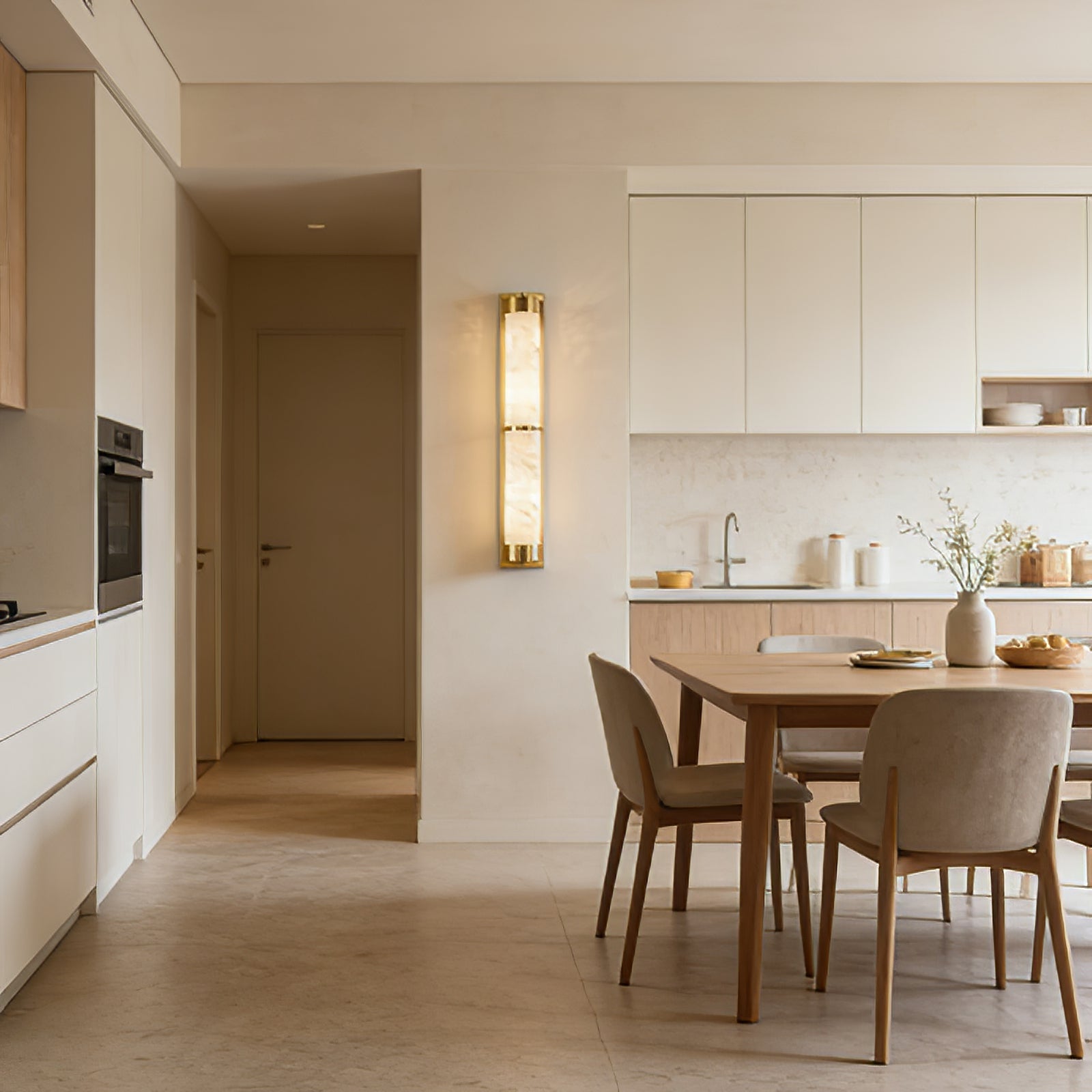 VUUE Cylindra Alabaster Brass Wall Light - Modern Dining Room Kitchen Cabinet | HoaiLamp
