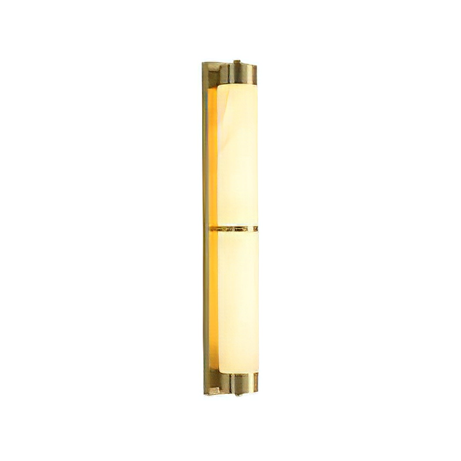 VUUE Cylindra Alabaster Brass Wall Light - Studio White Background Brushed Brass | HoaiLamp