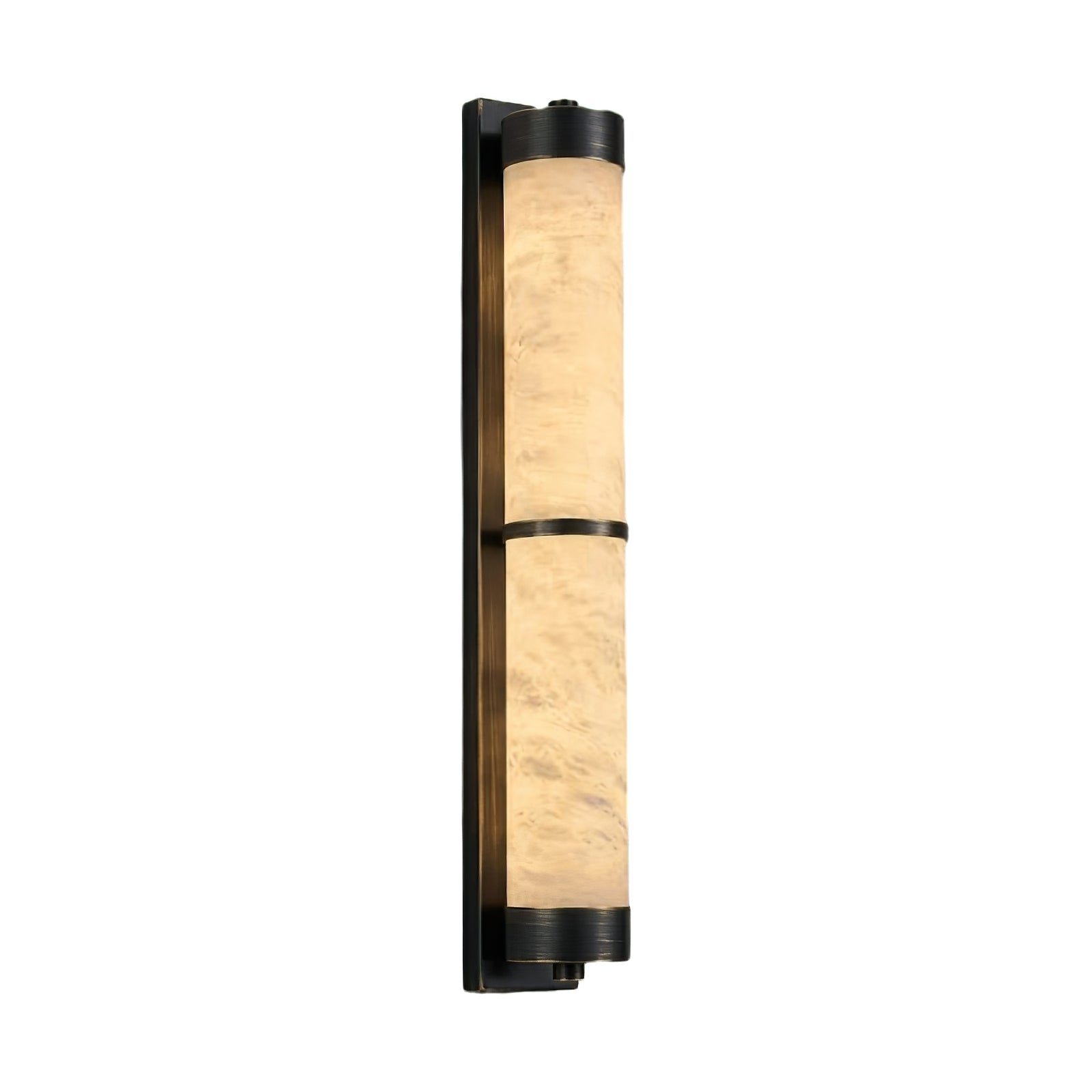 VUUE Cylindra Alabaster Brass Wall Light - Studio White Background Matte Black | HoaiLamp
