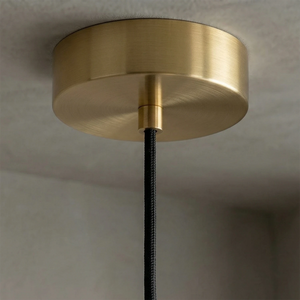 White Alabaster Pendant Light - Precision Brushed Brass Canopy | HoaiLamp