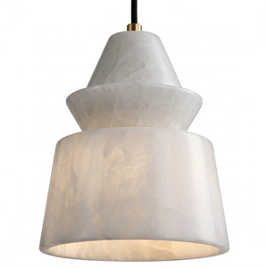 White Alabaster Pendant Light - Macro Stone Texture Detail | HoaiLamp