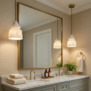 White Alabaster Pendant Light - Luxurious Spa Bath Radiance | HoaiLamp