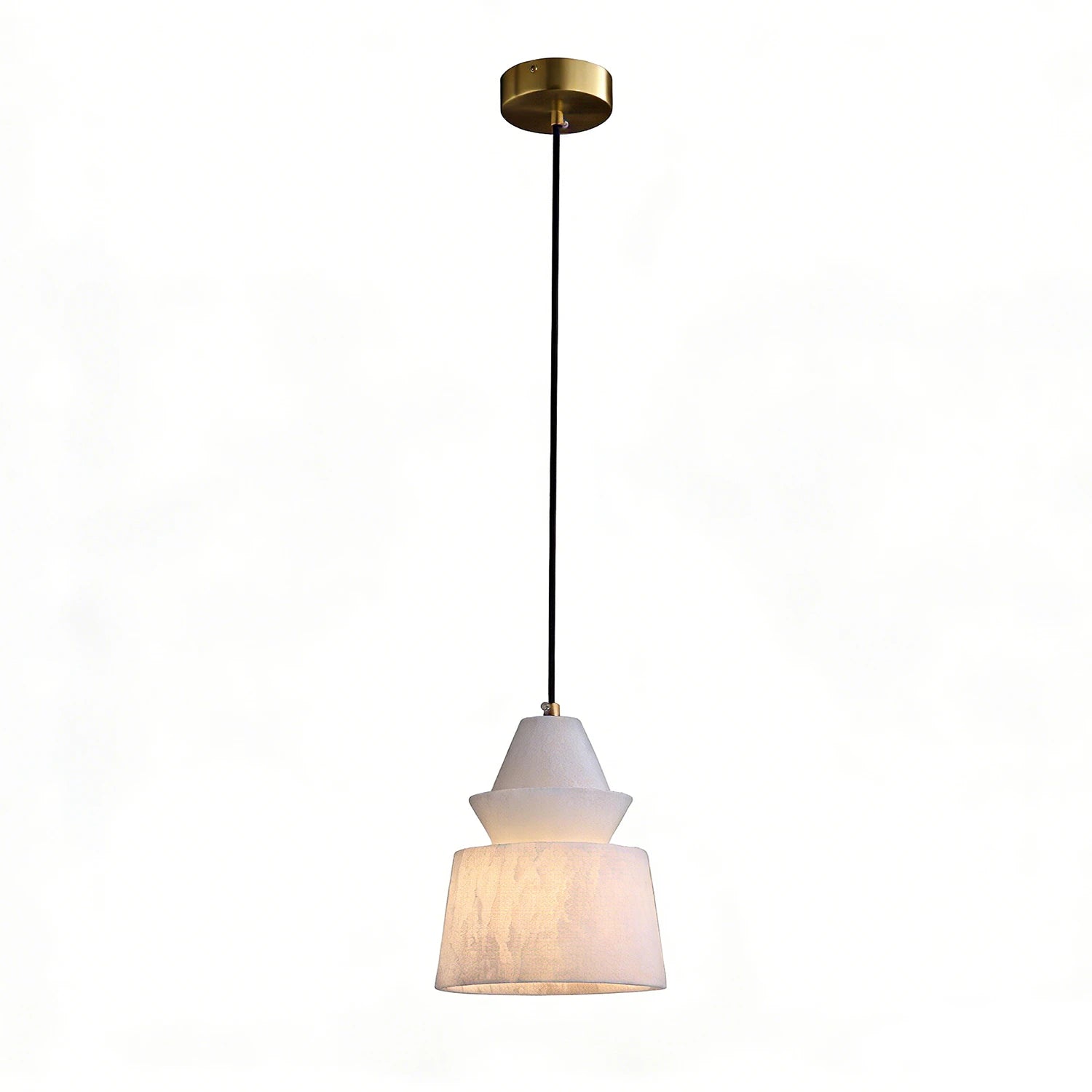 White Alabaster Pendant Light - Ethereal Luminous Silhouette | HoaiLamp