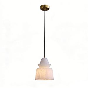 White Alabaster Pendant Light - Ethereal Luminous Silhouette | HoaiLamp
