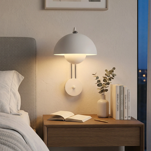 Flower Bud Wall Lamp - Clean White Bedside Cozy Night Light | HoaiLamp